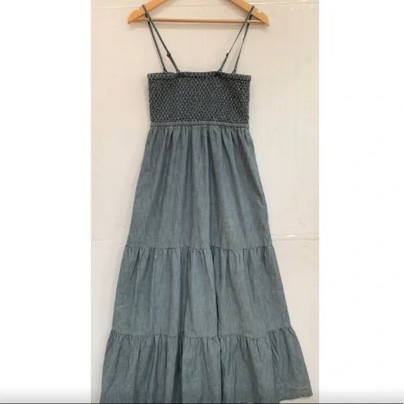 Anthropologie Daughters of the Liberation Chambray Tiered Maxi Dress - Picture 4 of 6